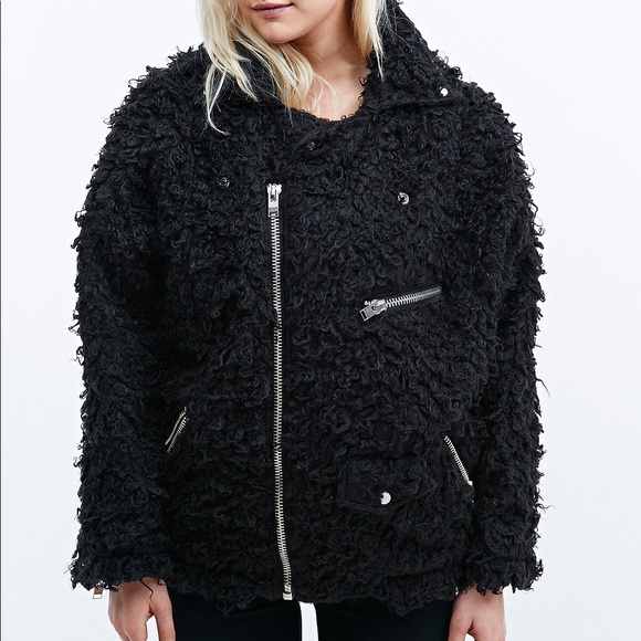 UNIF poodle moto jacket in black - Picture 7 of 7